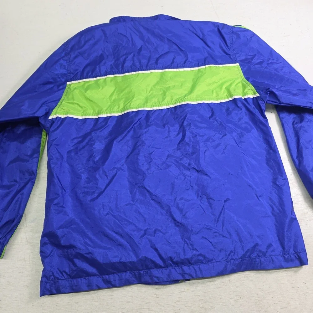 Vintage Adidas Track Jacket 3 Stripes Logo Green Blue‎ Colorblock Lined Youth XL